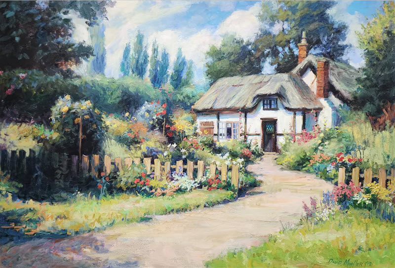English Countryside, an oil painting by David Mueller